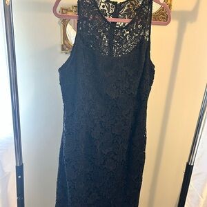 White House Black Market Black Lace Midi Dress